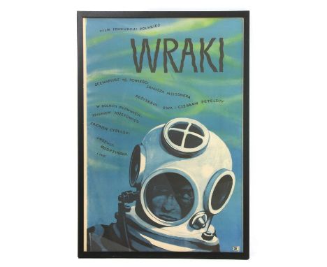 Poster by Wladyslaw Janiszewski 'Wraki' (Wrecks) A Polish film poster, colour lithograph 90 x 60cm approximately, framed