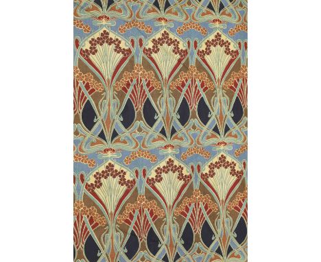 A Liberty large printed art nouveau textile panel, 'Ianthe', originally by the French designer R Beauclair and redrawn by Dav
