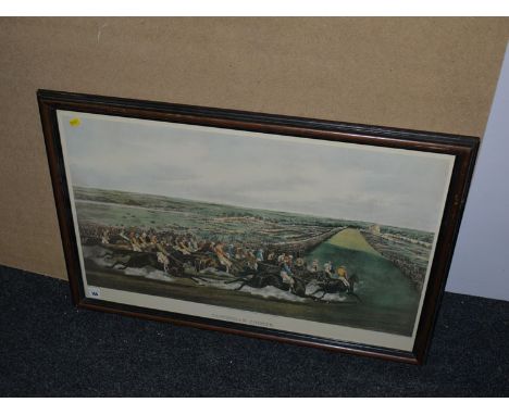 A colour print - "Tattenham Corner", after Henry Alken.