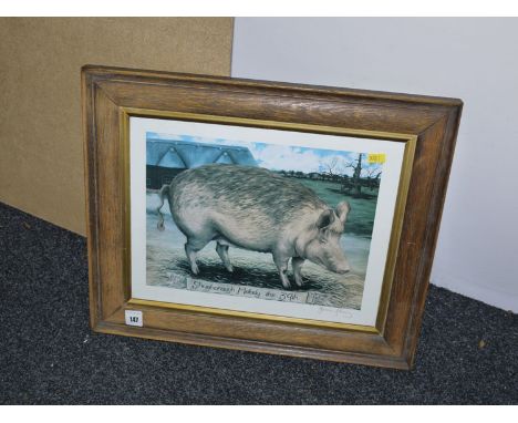 A colour print - "Shugborough Melody The 39th" - a prize pig, signed proof after Jessica Perry.