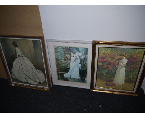 A colour print - "The Sound of Music", after Joanne Pemberton-Longman; and two other colour prints featuring young women.  (3