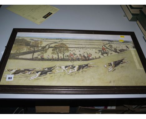 A colour print - Hunting scene, after Cecil Aldin.