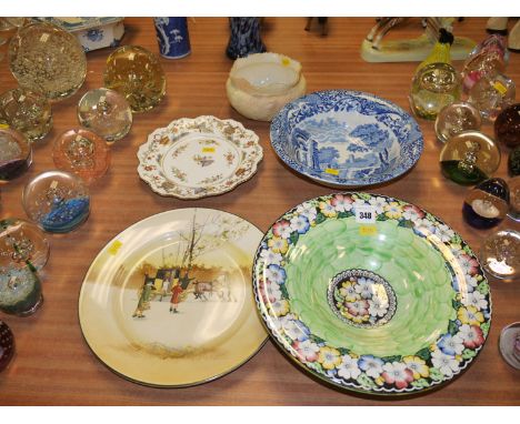 A Maling bowl; a Spodes 'Italian' pattern blue and white bowl; a Locke & Co. Worcester bowl; a Royal Worcester plate decorate