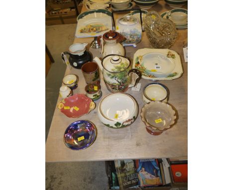 A collection of miscellaneous decorative china, including: a Maling bowl; Doulton teapot; and sundry decorative china.