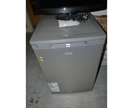 A Logik under bench fridge in silver.