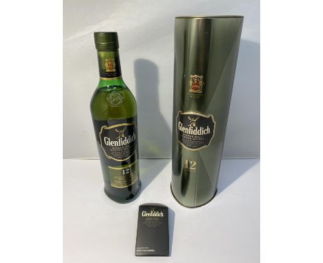 A 70CL BOTTLE OF GLENFIDDICH SINGLE MALT SCOTCH   WHISKY IN A TIN GIFT TUBE 40% VOL 
