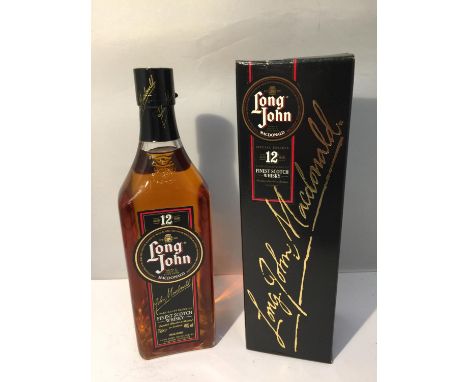 A BOXED 75CL LONG JOHN MACDONALD SPECIAL RESERVE PARTICULAR BLEND OF FINEST SCOTCH WHISKY, AGED 12 YEARS, 40% VOL.  ALL PROCE