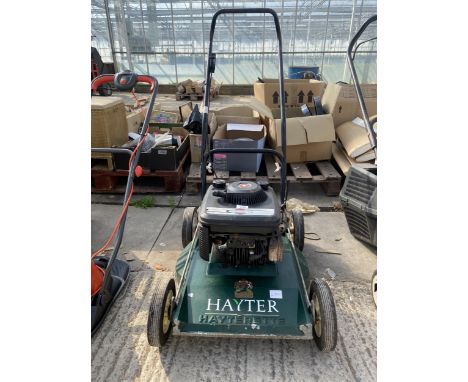 A PETROL ENGINE HAYTER HEYTERETTE LAWN MOWER 