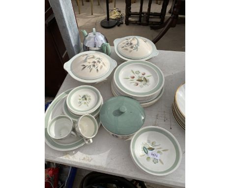 AN ASSORTMENT OF CERAMIC ITEMS TO INCLUDE WOODS WARE PLATES AND BOWLS AND ROYAL TUDOR TUREENS ETC 