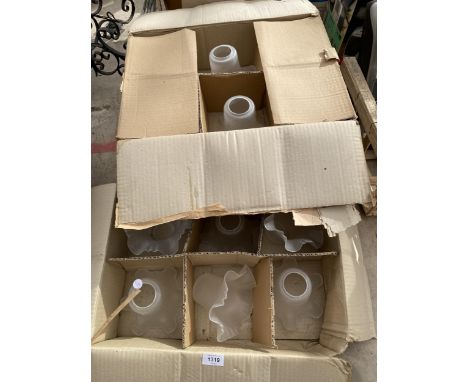 A COLLECTION OF 18 OPAQUE GLASS LIGHT SHADES 