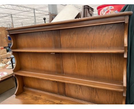 AN ELM ERCOL DRESSER COMPLETE WITH PLATE RACK, 48" WIDE 