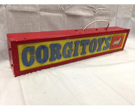 A CORGI TOYS ILLUMINATED LIGHT BOX SIGN 70CM X 15CM 