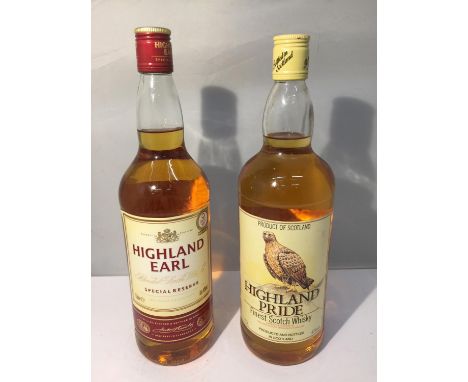 A 1L BOTTLE OF HIGHLAND EARL BLENDED SCOTCH WHISKY SPECIAL RESERVE 40% VOL AND A SECOND 1.13L BOTTLE OF HIGHLAND PRICE FINEST