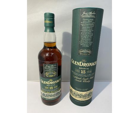 A 70CL BOTTLE OF THE GLENDRONACH 15 YEAR AGED SINGLE MALT SCOTCH WHISKY 46% VOL IN ORIGINAL TUBE 