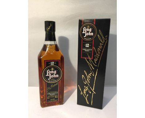 A BOXED 75CL LONG JOHN MACDONALD SPECIAL RESERVE PARTICULAR BLEND OF FINEST SCOTCH WHISKY, AGED 12 YEARS, 40% VOL.  ALL PROCE