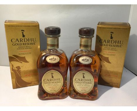 TWO BOTTLES OF CARDHU GOLD RESERVE SINGLE MALT SCOTCH WHISKY 40% VOL. PROCEEDS TO GO TO EAST CHESHIRE HOSPICE 