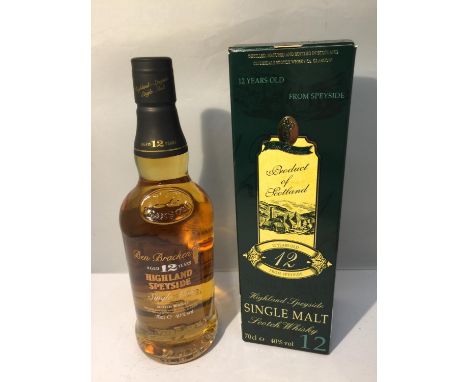 A 70CL BOTTLE OF BEN BRACKEN 12 YEAR AGED HIGHLAND SPEYSIDE SINGLE MALT SCOTCH WHISKY 40% VOL. PROCEEDS TO GO TO EAST CHESHIR