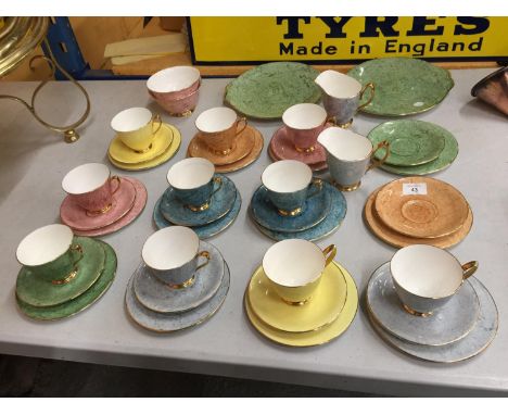 A QUANTITY OF ROYAL ALBERT GOSSAMER TO INCLUDE TEN TRIOS, TWO CREAM JUGS, TWO SUGAR BOWLS AND TWO CAKE PLATES ETC 