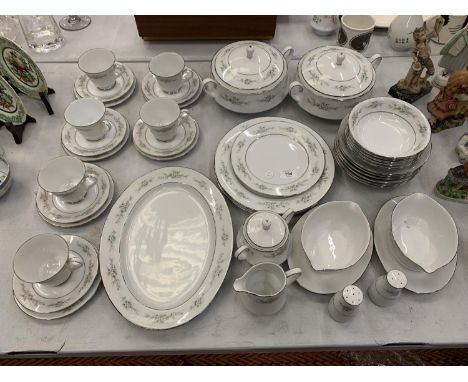 A NORITAKE 'MELISSA' PART DINNER SERVICE TO INCLUDE PLATES, TUREENS, CUPS, SAUCERS, BOWLS, SERVING DISHES, ETC 