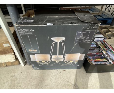 A NEXT LAVENHAM FIVE LIGHT CHANDELIER 