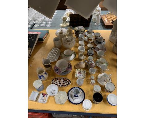 A QUANTITY OF MINIATURE CUPS, SAUCERS, PLATES, DISHES, ETC 