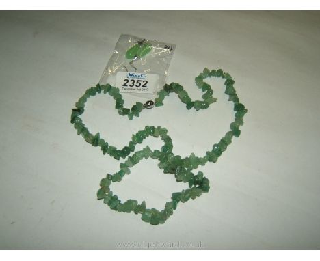A Jade Necklace, bracelet and earrings
