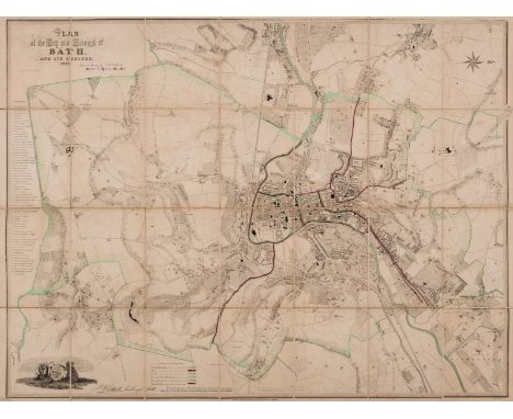 NO RESERVE Bath.- Holloway &amp; Son, engravers of Bath. Plan of the City and Borough of Bath and its suburbs, engraved plan 