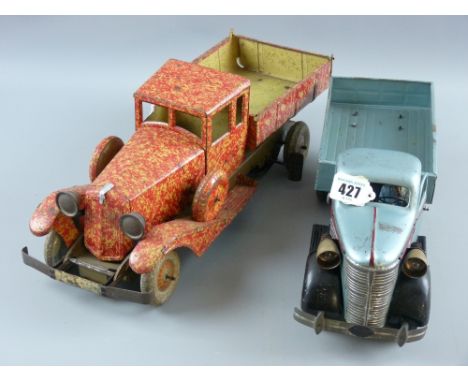 A French tinplate model of a truck by Victor Bonnet, circa 1950s, wind-up clockwork action with electric headlamps, maker's p