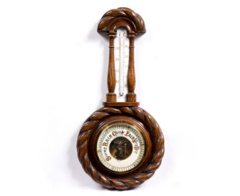Oak framed barometer  1920s, 44cm 