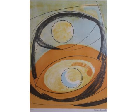 AFTER BARBARA HEPWORTH (1903-1975) "Genesis", colour lithograph dated 1969, limited edition No'd. 35/60, signed in pencil bot