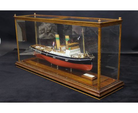 A scale model of the ship "TST Sir David Hunter", built by Fergus & Brothers Port Glasgow for South African Harbours and Rail