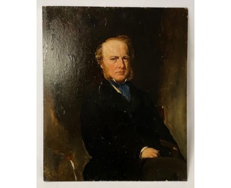 19THC PORTRAIT OF GENT- OIL ON BOARD - 25CM X 30CM- VERY NICE CONDITION
