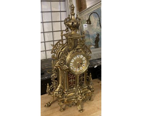 BRASS MANTLE CLOCK WITH BATTERY MOVEMENT