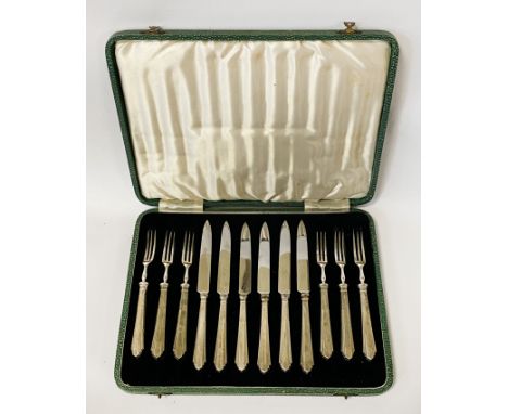 ART DECO 12 PIECE MELON FORKS &amp; SPOONS