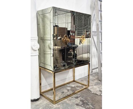 JONATHAN ADLER DRINKS CABINET, with antiqued mirrored glass, 92cm W x 46cm D x 149cm H.