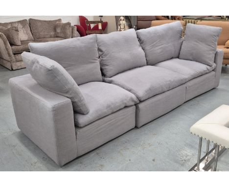 ANDREW MARTIN TRUMAN SOFA, grey, in three sections, 90cm D x 270cm L x 61cm H.