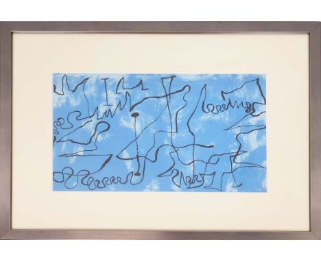 JOAN MIRO (Spanish 1893-1983), 'Composition blue', lithograph, from an edition of 2500, published by Mourlot, 22cm x 38, fram