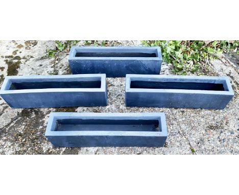 WINDOW PLANTERS, a set of four, grey ceramic (4)