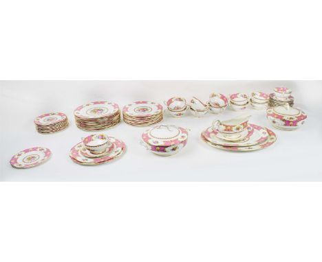 ROYAL ALBERT 'LADY CARLYLE' DINNER SERVICE, comprising twelve plates, twelve salad plates, twelve soup bowls and saucers, twe