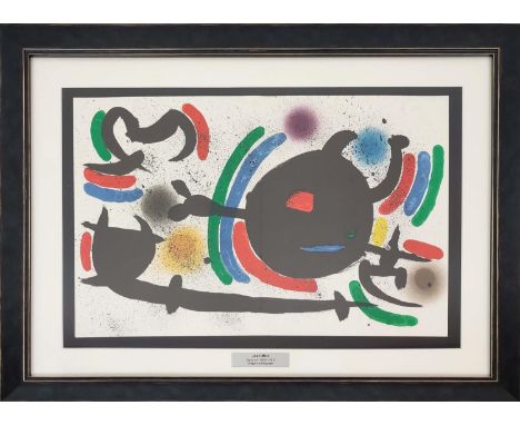 JOHN MIRO LITHOGRAPHIA X lithograph, 31cm x 50cm, framed.