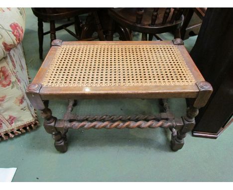 A bergere work stool with barleytwist supports 