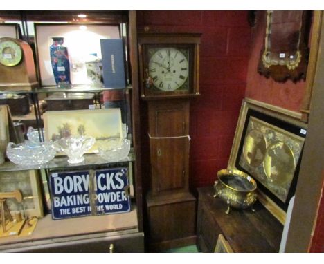 Henry Hirst, Beaconsfield: A late 18th Century 8 day oak longcase clock with calendar wheel and subsidiary seconds, with cran