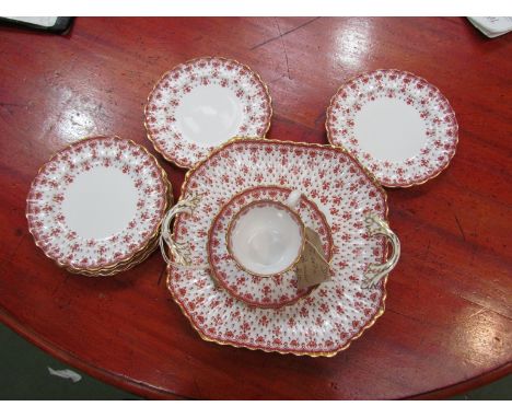 A Victorian Spode Fleur de Lys pattern part tea set