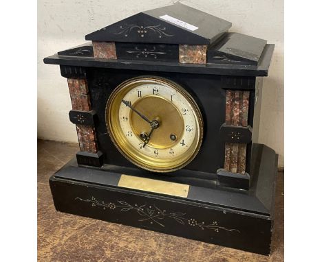 A 19th Century French Belge noir mantle clock 