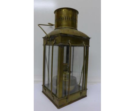 A brass paraffin lamp