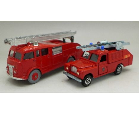 A Dinky Supertoys 955 Fire Engine and a Dinky Toys 109 WB Land Rover