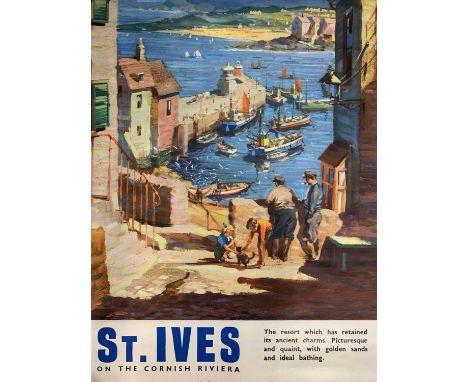 Cornwall "St.Ives", Western Railway, advertising poster, lithograph in colour, printed by Waterlow &amp; Sons Limited, London