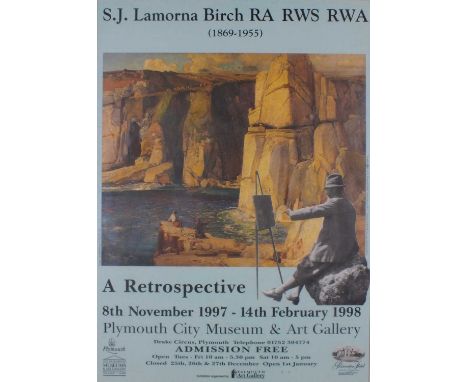 S. J. Lamorna BIRCH, A Retrospective, Coloured exhibition poster, 22.5" x 16" (57cm x 41cm)Qty: 1