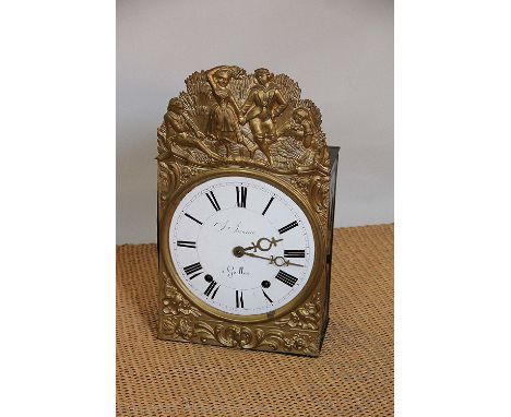 A 19th century French Comtoise longcase clock, with Roman numeral enamel dial signed 'S Sieurac a Gaillac', embossed brass su