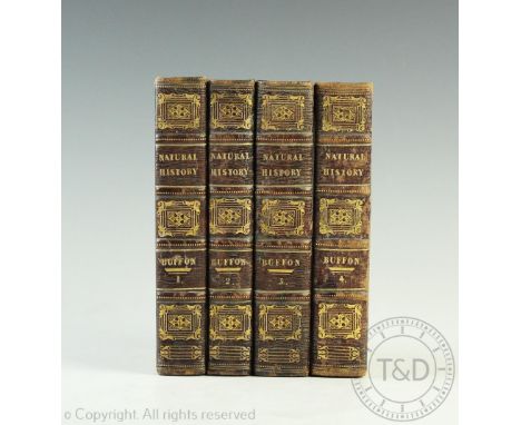 WRIGHT (J), BUFFON'S NATURAL HISTORY, of the globe and of man, four vols, decorated titles text illustrations, full leather w